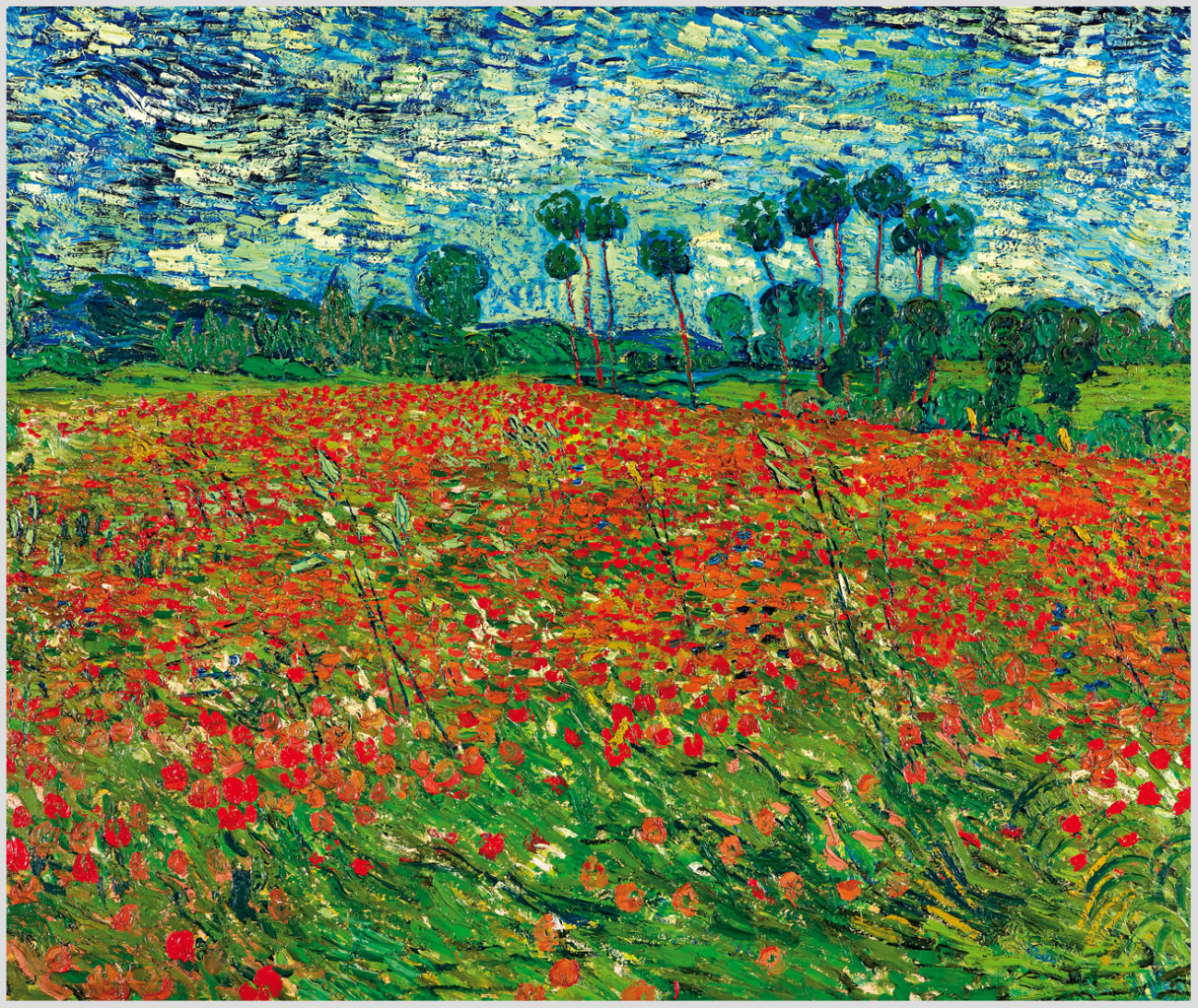 Das Gemälde "Mohnfeld" von Vincent van Gogh aus dem Akustikbilder Katalog der Firma AkuTec