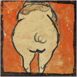 Akustikbild mit einem Motiv von Egon Schiele mit dem Titel "Schwein von hinten"