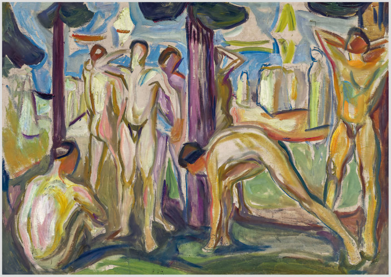 Akustikbild mit einem Motiv von Edvard Munch mit dem Titel "Männerakte in der Landschaft"