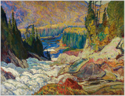 Akustikbild mit einem Motiv von James Edward Hervey MacDonald mit dem Titel "Wasserfälle, Montreal River"