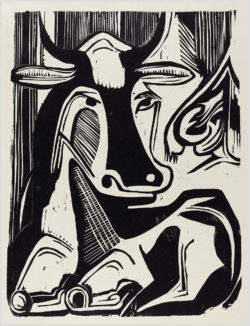 Akustikbild mit einem Motiv von Ernst Ludwig Kirchner mit dem Titel "Grosse Liegende Kuh"