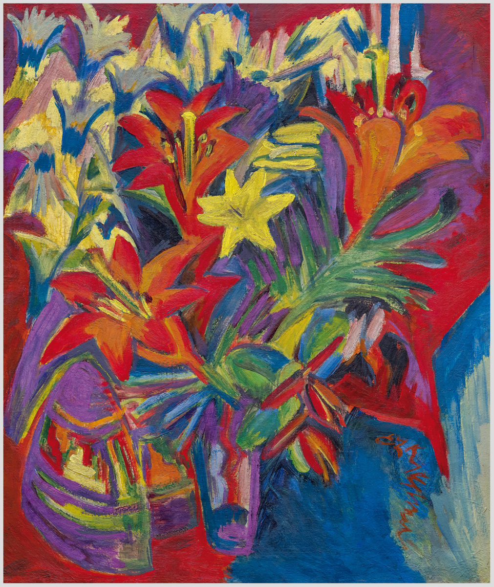 Akustikbild mit einem Motiv von Ernst Ludwig Kirchner mit dem Titel "Stillleben mit Lilien"