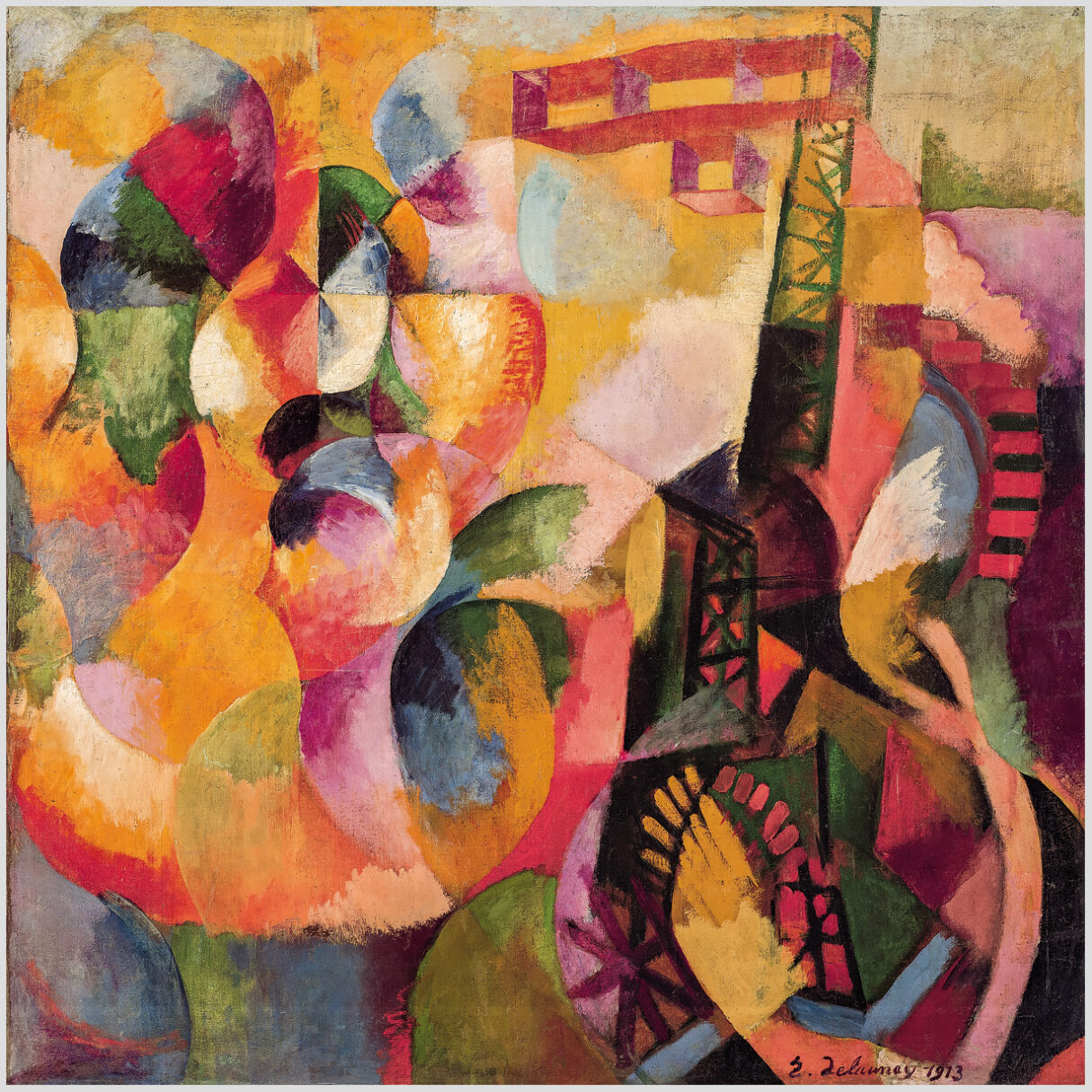 Akustikbild mit einem Motiv von Robert Delaunay mit dem Titel "Sonne, Turm, Flugzeug"