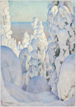Akustikbild mit einem Motiv von Pekka Halonen mit dem Titel "Winterlandschaft"