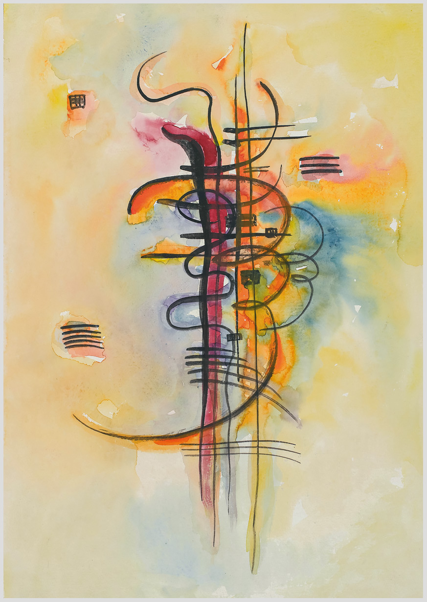 Akustikbild mit einem Motiv von Wassily Kandinsky mit dem Titel "Wasserfarbe Nr. 325"