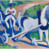 Akustikbild mit einem Motiv von Ernst Ludwig Kirchner mit dem Titel "Bauernwagen mit Pferd"