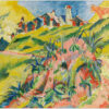 Akustikbild mit einem Motiv von Ernst Ludwig Kirchner mit dem Titel "Bergdorf mit rosa Kuh"