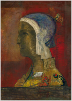 Akustikbild mit einem Motiv von Odilon Redon mit dem Titel "Symbolischer Kopf"