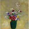 Akustikbild mit einem Motiv von Odilon Redon mit dem Titel "Grüne Vase mit bunten Blumen"