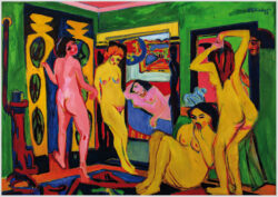 Akustikbild mit einem Motiv von Ernst Ludwig Kirchner mit dem Titel "Badende im Raum"