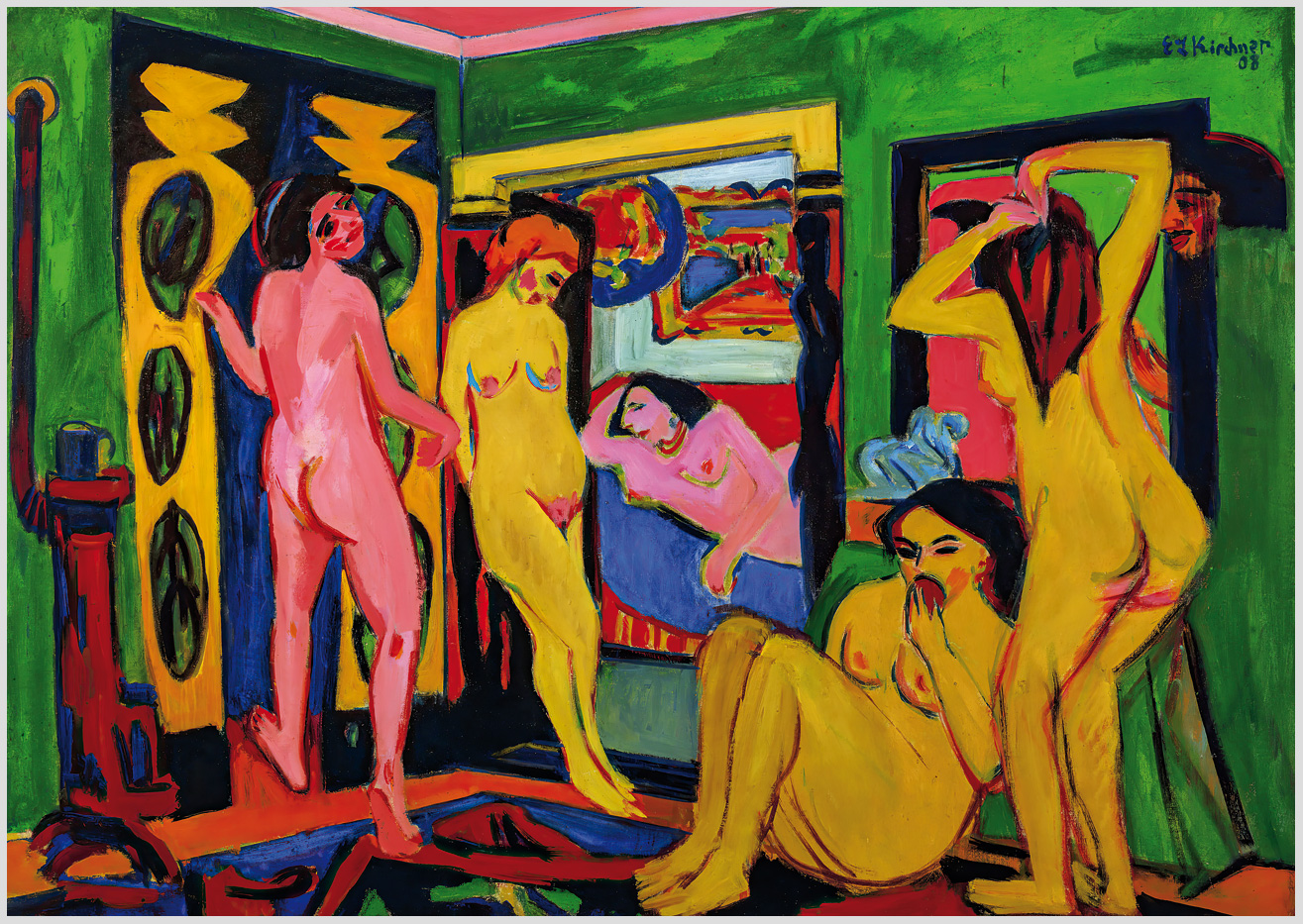 Akustikbild mit einem Motiv von Ernst Ludwig Kirchner mit dem Titel "Badende im Raum"